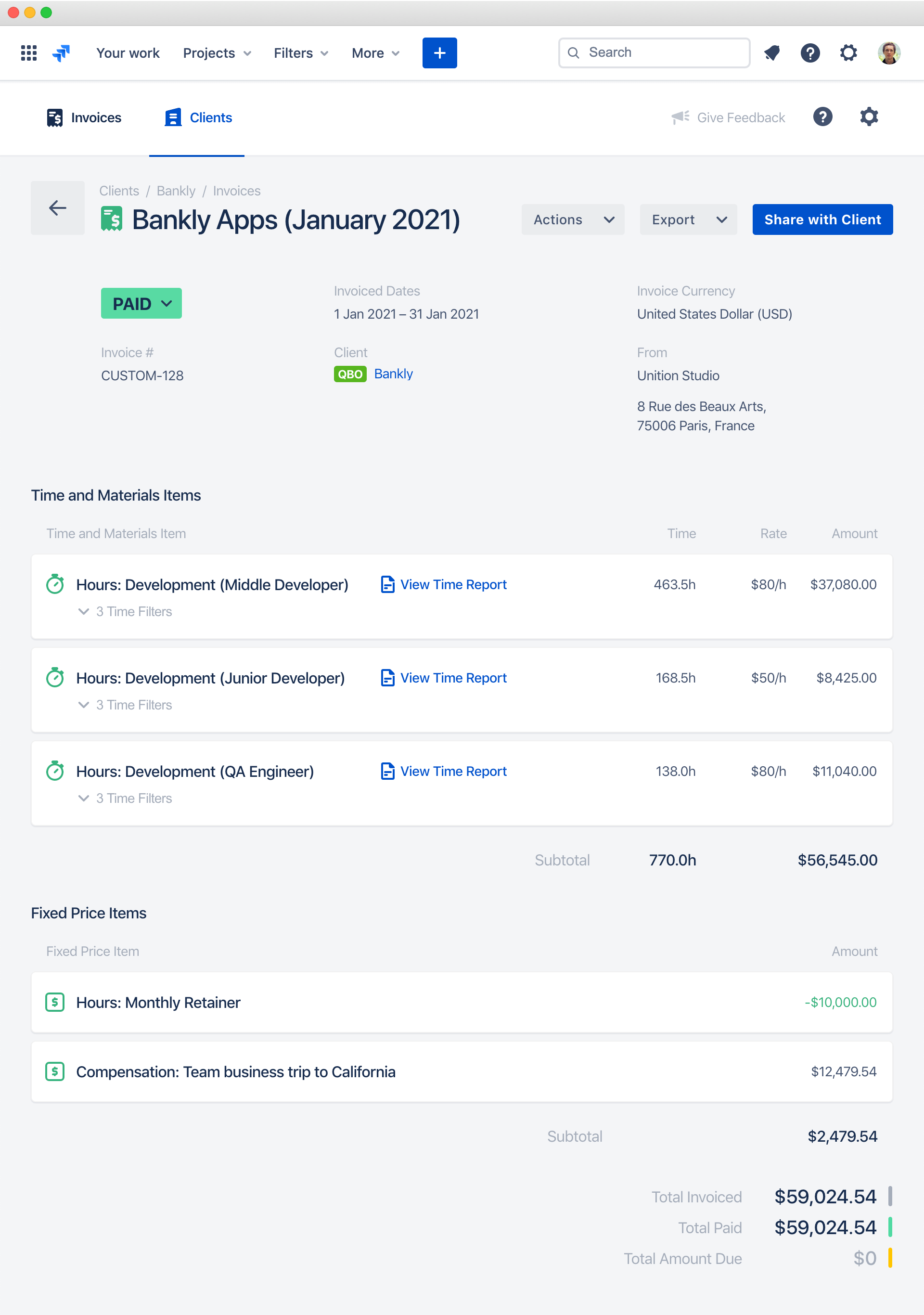 report quickbooks online settings